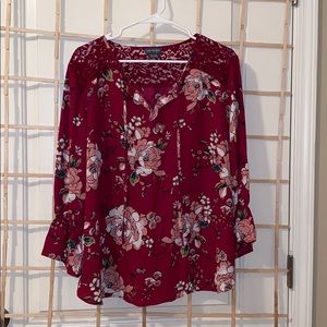 Van Heusen Red Floral Blouse